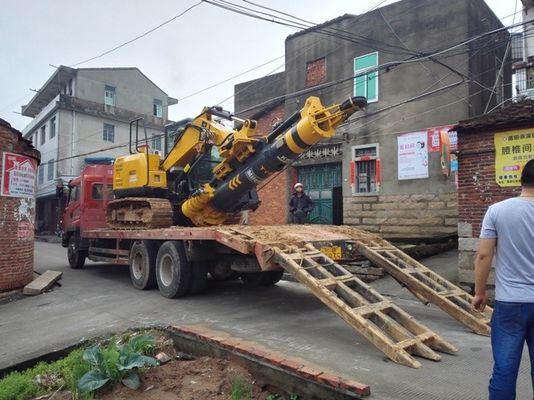 Small Rotary Hydraulic Piling Rig Attachment Attached With Excavator