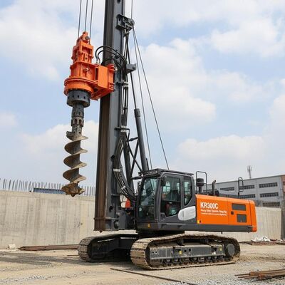 Hydrauliczna wiertnica do palowania o dużej wytrzymałości KR300C o głębokości wiercenia 54 m, średnicy 2500 mm i momencie obrotowym 320 kNm